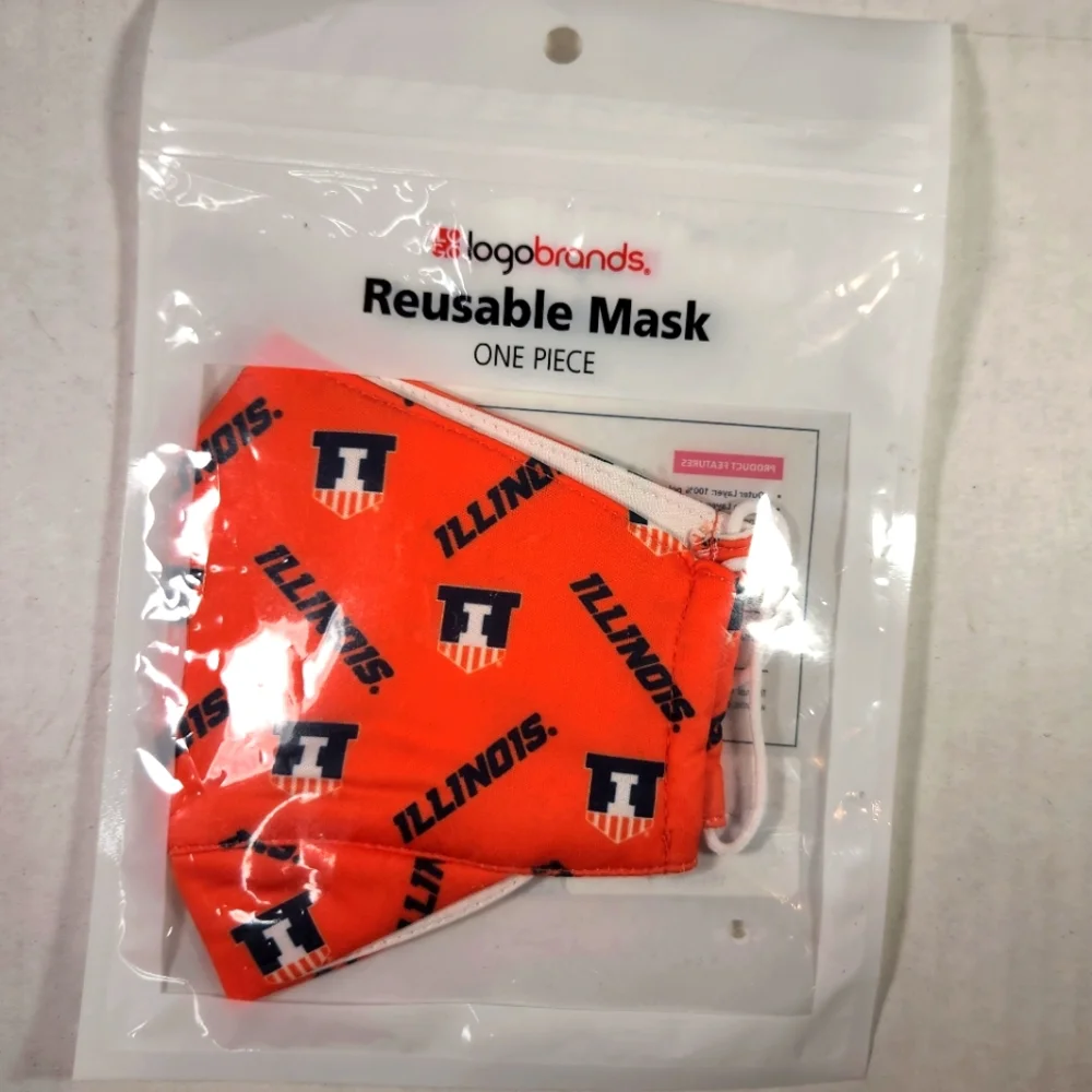 NWT Unisex Illinois Fighting Illini Logobrands Reusable Face Mask